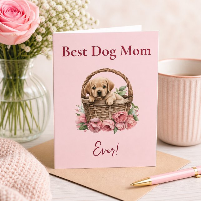 Cartão Melhor Mãe de Cachorro do Mundo Labrador Retriever (Criador carregado)