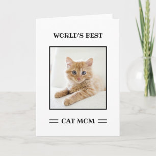 Cartão Melhor Mãe de Gato do Mundo Foto Personalizada