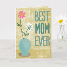 Cartão Melhor Mãe de Todas – Moderno Floral Abstrato com 