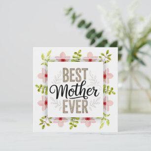 Cartão "Melhor Mãe de Todos os Tempos" Dia das Mães Flora