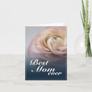 Cartão Melhor Mãe do Mundo com Grande Rosa Rosa