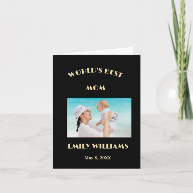 Cartão Melhor Mãe do Mundo Dia das Mães Foto Personalizar (Frente)