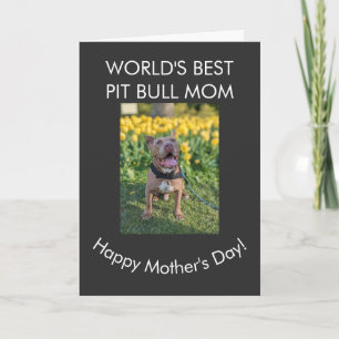Cartão Melhor mãe do mundo para Pit Bull