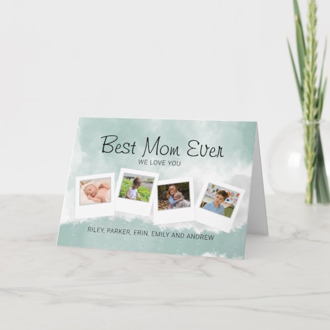 Cartão Melhor Mãe em Cada Foto da Família (Frente)