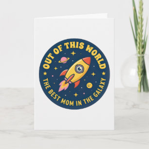 Cartão Melhor Mãe Foguete Espacial Mamãe Aniversário Dia 