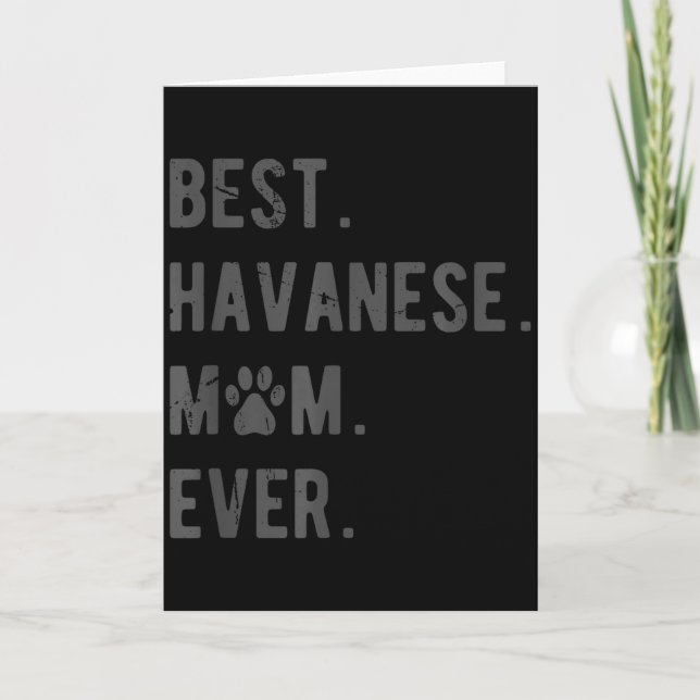 Cartão Melhor Mãe Havanese de Todos - Presente Divertido  (Frente)