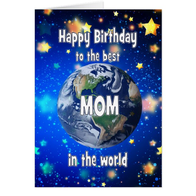 Cartão Melhor Mãe No Aniversário Do Mundo (Frente)