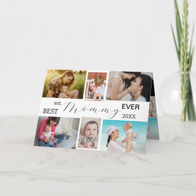 Cartão Melhor Mãe Nunca | Colagem de Fotografias do dia d (Frente)