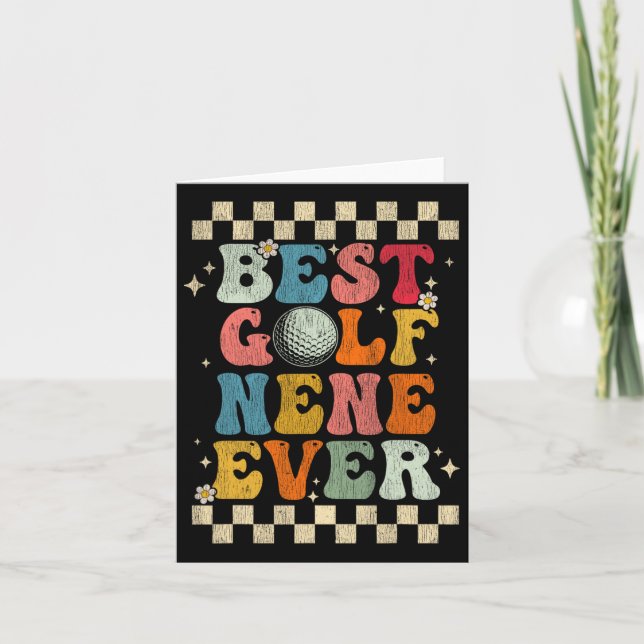 Cartão Melhor Nene De Golfe Alguma Vez Retrorando Groovy  (Frente)