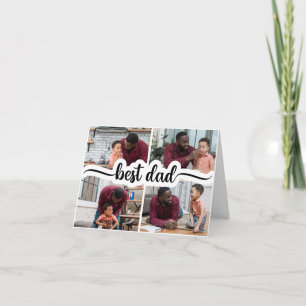 Cartão Melhor Pai Colagem Personalizada de 4 Fotos