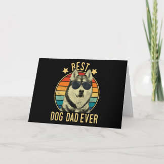Cartão Melhor Pai de Cachorro Siberiano Husky do Dia dos