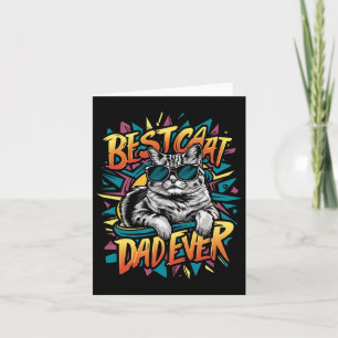 Cartão Melhor Pai De Gato Alguma Camisa Dia de os pais Pa