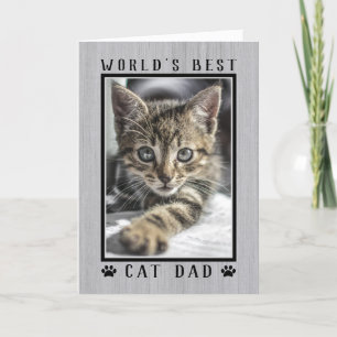 Cartão Melhor Pai de Gato do Mundo Foto Rústica para o Di