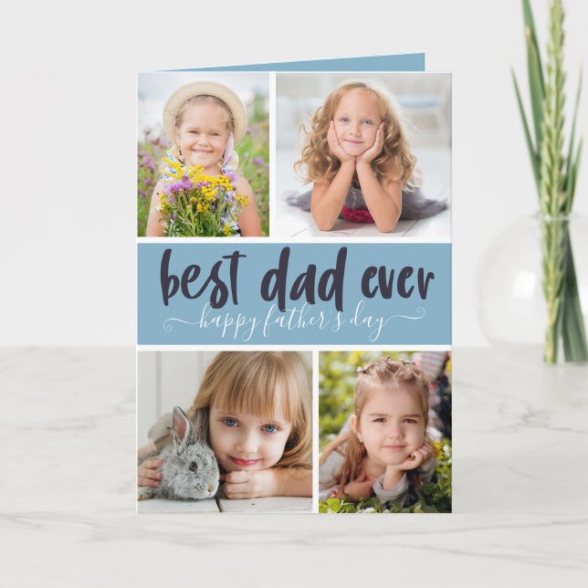 Cartão Melhor Pai de Todos os Tempos Foto Carta do Dia do (Frente)