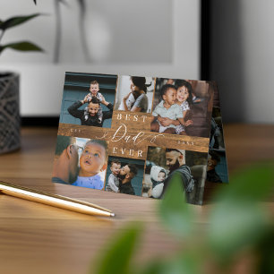 Cartão Melhor Pai Do Dia de os pais Rustic Woodgrain 6 Fo