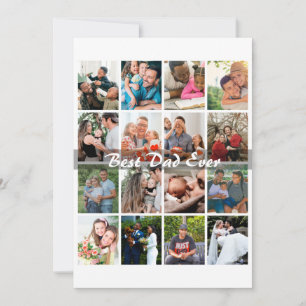 Cartão Melhor Pai do Mundo 16 Colagem de Fotos Personaliz