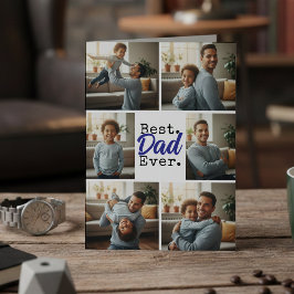 Cartão Melhor Pai do Mundo Colagem de Fotos Aniversário D