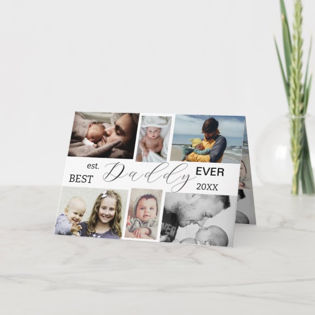 Cartão Melhor Pai do Mundo | Dia dos Pais 6-Foto Colagem  (Frente)