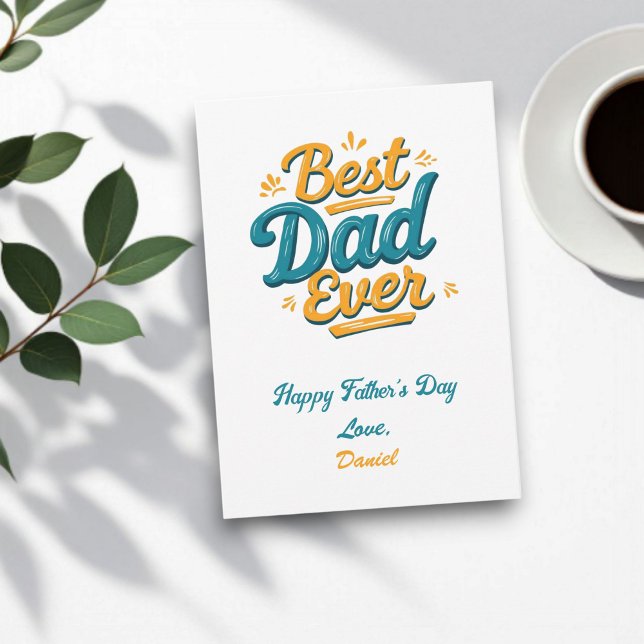Cartão Melhor Pai Nunca | Dia de os pais Personalizado Re (Criador carregado)