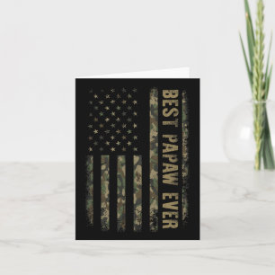 Cartão Melhor Papá de Camouflage Bandeira Americana do Pa