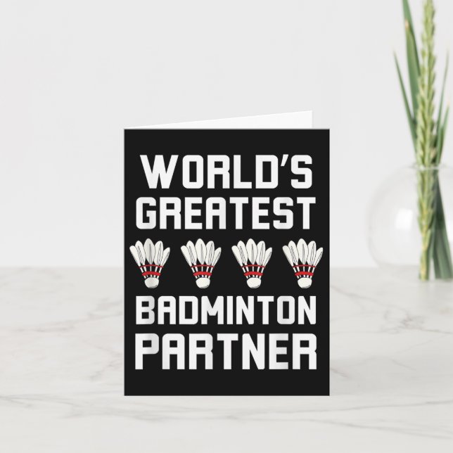 Cartão Melhor Parceiro de Badminton do Mundo Parceiro de  (Frente)