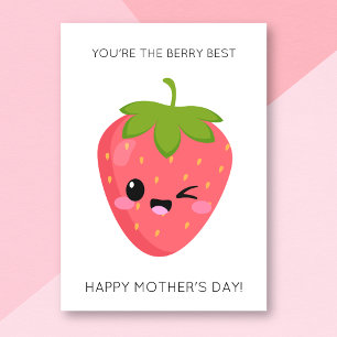 Cartão Melhor placa de Dia de as mães Berry Engraçado