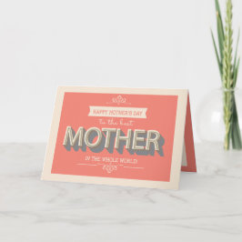 Cartão Melhor placa de Dia de as mães da mãe