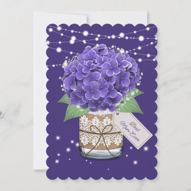 Cartão Melhor Placa De Dia de as mães Floral Roxo Da Mãe (Frente)