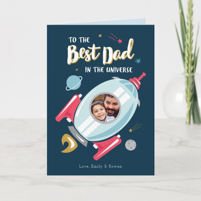 Cartão Melhor placa de Dia de os pais do Universo (Frente)