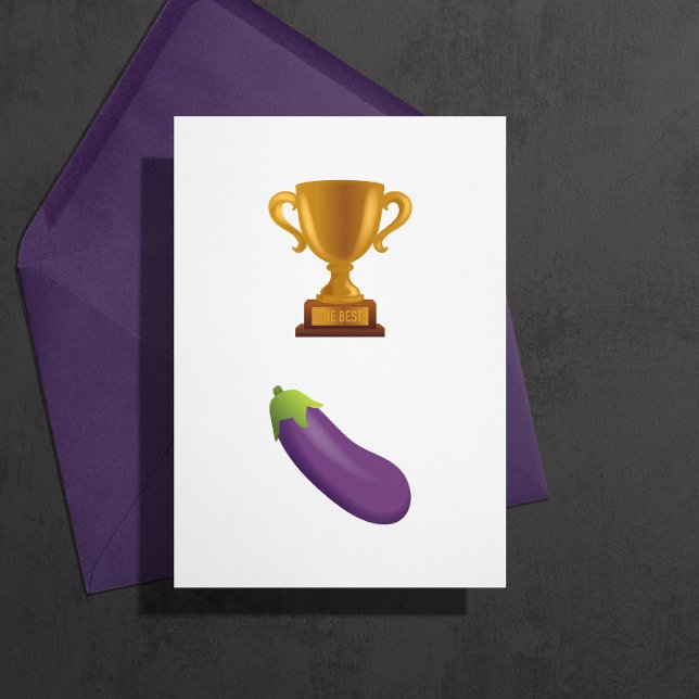 Cartão Melhor placa de saudação de beringela para amantes (for the champion eggplant)