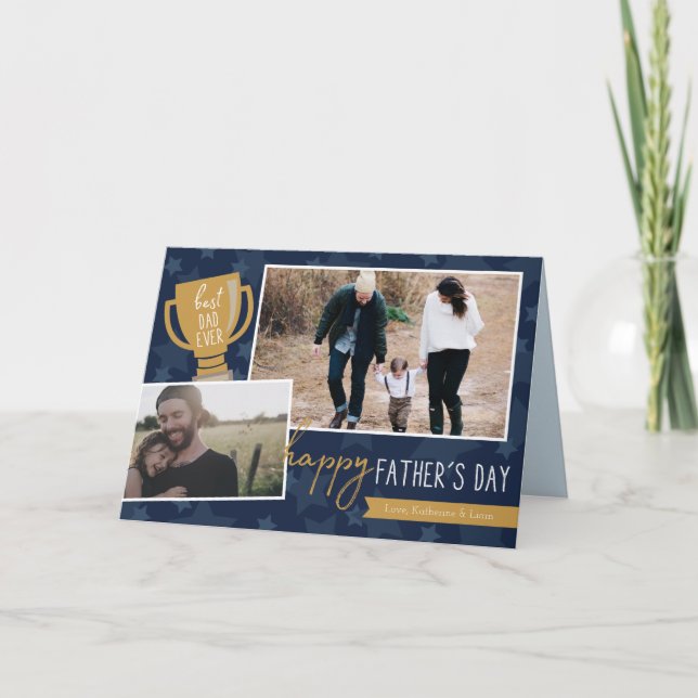 Cartão Melhor placa de saudação de fotos do Prêmio (Frente)