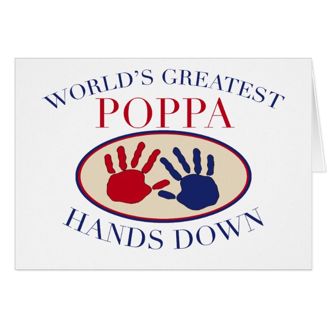 Cartão Melhor Poppa Mãos para Baixo (Frente Horizontal)