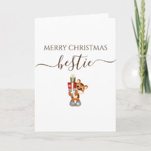 Cartão Melhor Presente de Natal Tigre Carta para Melhor A
