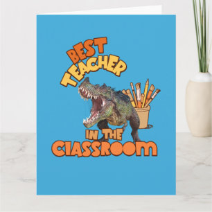 Cartão Melhor Professor de Dinossauro Engraçado na Sala d