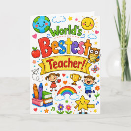 Cartão Melhor Professor do Mundo Professor Fofo Apreciaçã