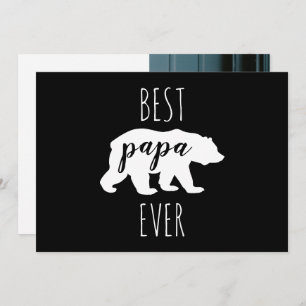 Cartão Melhor Urso do Papa Preto e Branco Moderno