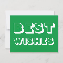 Cartão Melhores Desejos, Boa Sorte, Verde Branco
