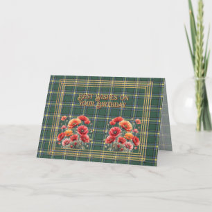 Cartão Melhores Desejos de Aniversário Tartan da Provínci