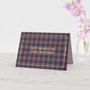 Cartão Melhores Desejos de Aniversário Tartan da Provínci