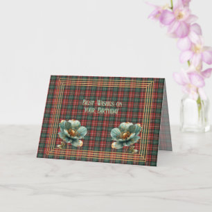 Cartão Melhores Desejos de Aniversário Tartan de New Brun