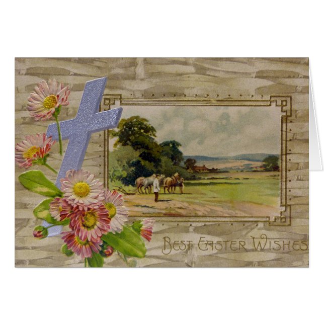 Cartão Melhores desejos de Páscoa (Frente Horizontal)