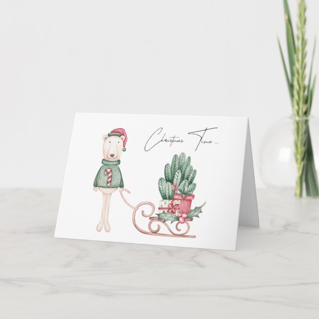 Cartão Melhores Desejos do Urso Polar e das Pontas (Frente)