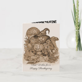 Cartão Melhores Desejos para uma Feliz Ação de Graças