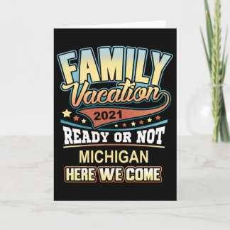 Cartão Melhores Memórias de Férias Familiar em Michigan
