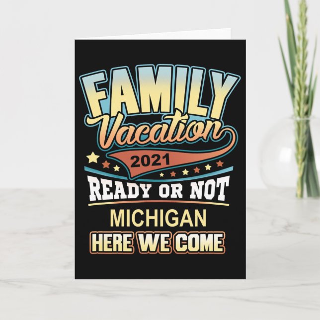 Cartão Melhores Memórias de Férias Familiar em Michigan (Frente)