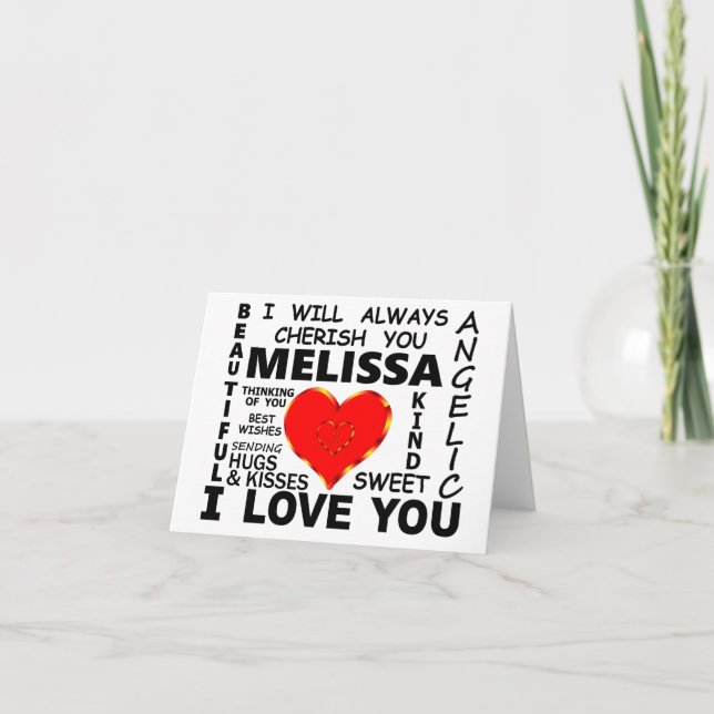 Cartão Melissa Eu Te Amo (Frente)