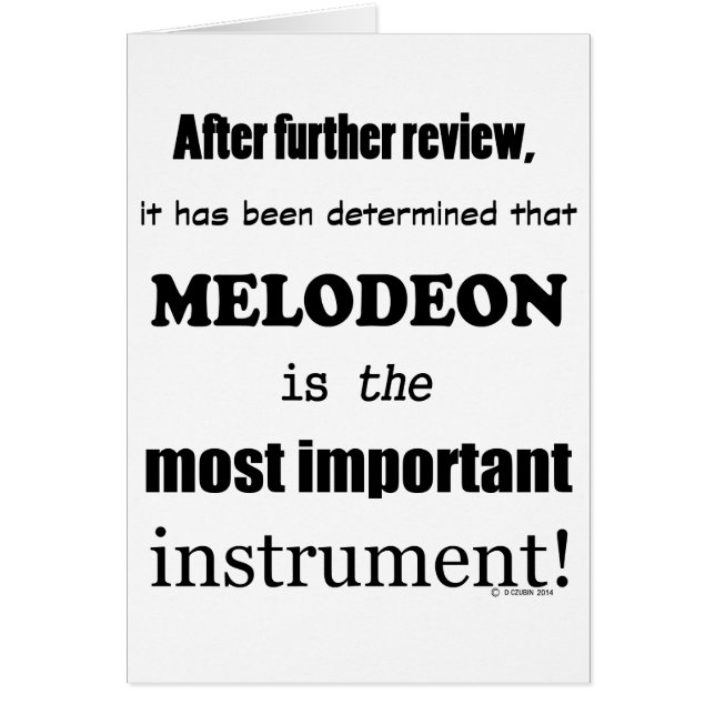 Cartão Melodeon - Instrumento Mais Importante (Frente)