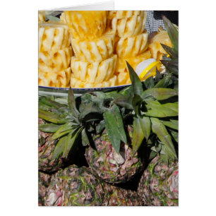 Cartão Melões do abacaxi e fatias - fruta do mercado dos