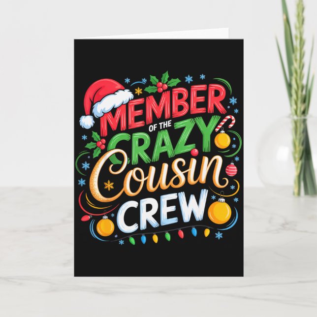 Cartão Member Of The Crazy Cousin Crew Christmas Squad Bi (Frente)