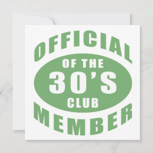 Cartão Membro oficial do aniversário de 30 anos